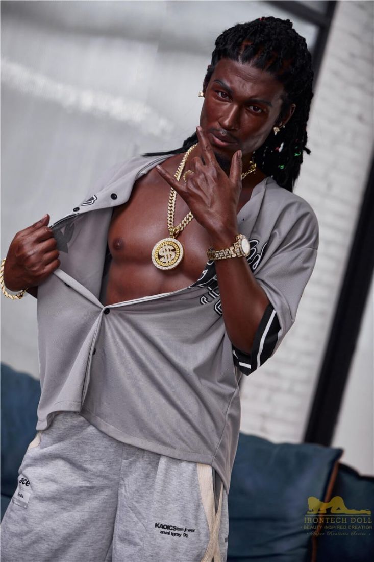 Picture of Irontech Doll Black Silicone Sex Doll 170cm M7 Bill