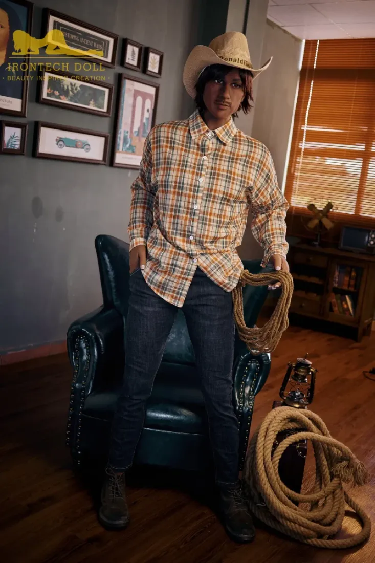 Picture of Irontech Black Male Sex Doll 175cm Cowboy Charles