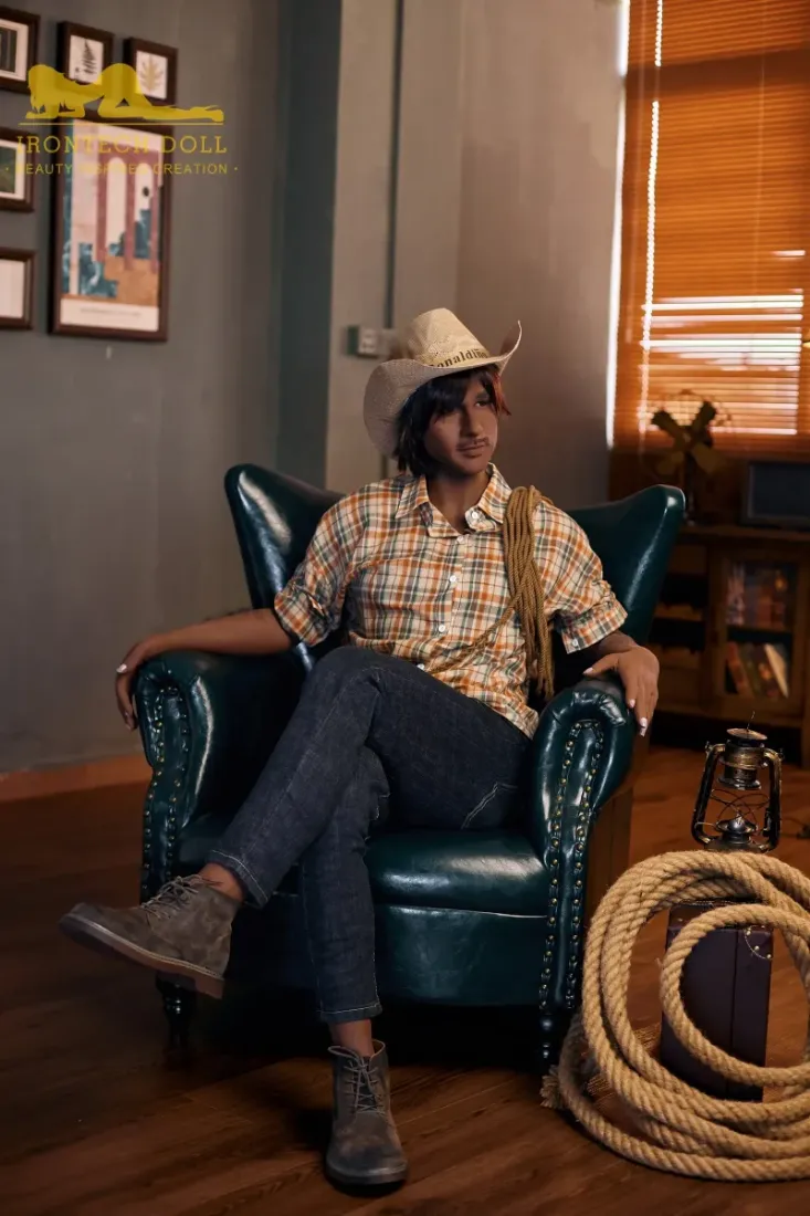 Picture of Irontech Black Male Sex Doll 175cm Cowboy Charles