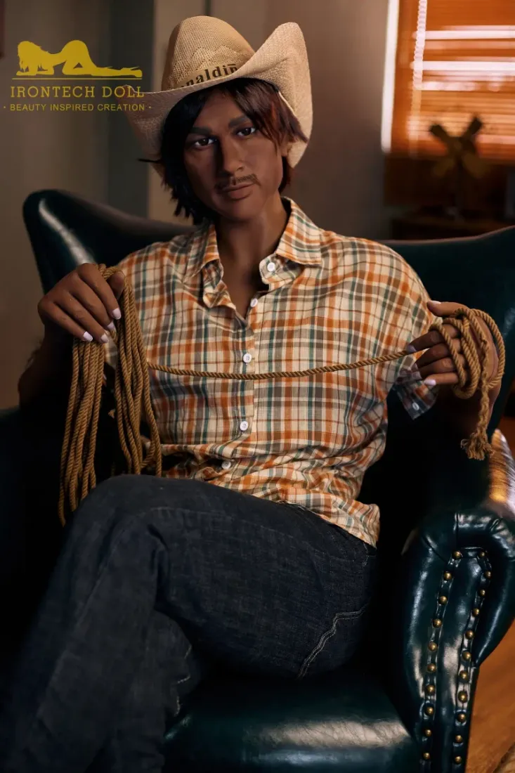 Picture of Irontech Black Male Sex Doll 175cm Cowboy Charles