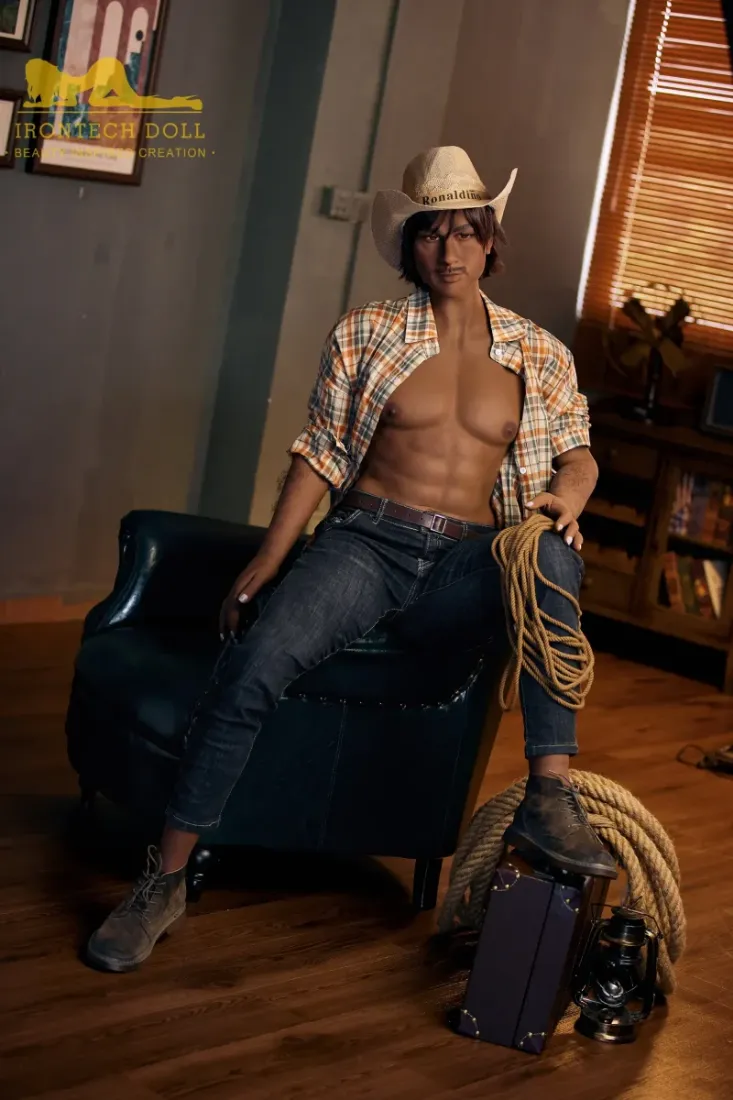 Picture of Irontech Black Male Sex Doll 175cm Cowboy Charles