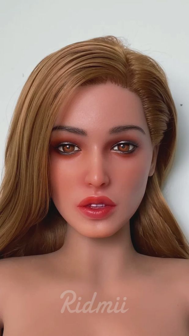Picture of RIDMII Unique Design Ailish 5'4 FT (164cm) Silicone Head TPE body Love Doll Tan Skin Sex Doll With Implanted Curly Hair [In Stock | US Only]