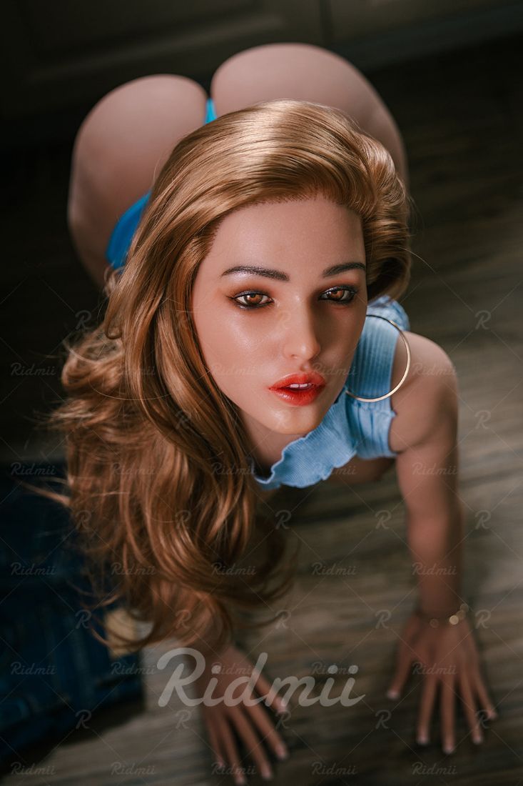 Picture of RIDMII Unique Design Ailish 5'4 FT (164cm) Silicone Head TPE body Love Doll Tan Skin Sex Doll With Implanted Curly Hair [In Stock | US Only]