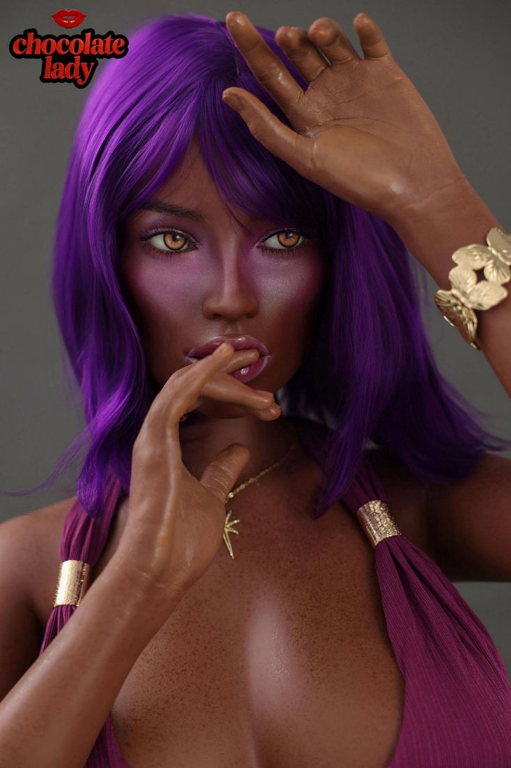 Picture of Realistic 160cm (5.24ft) C Cup Black Skin Silicone Sex Doll - Aim