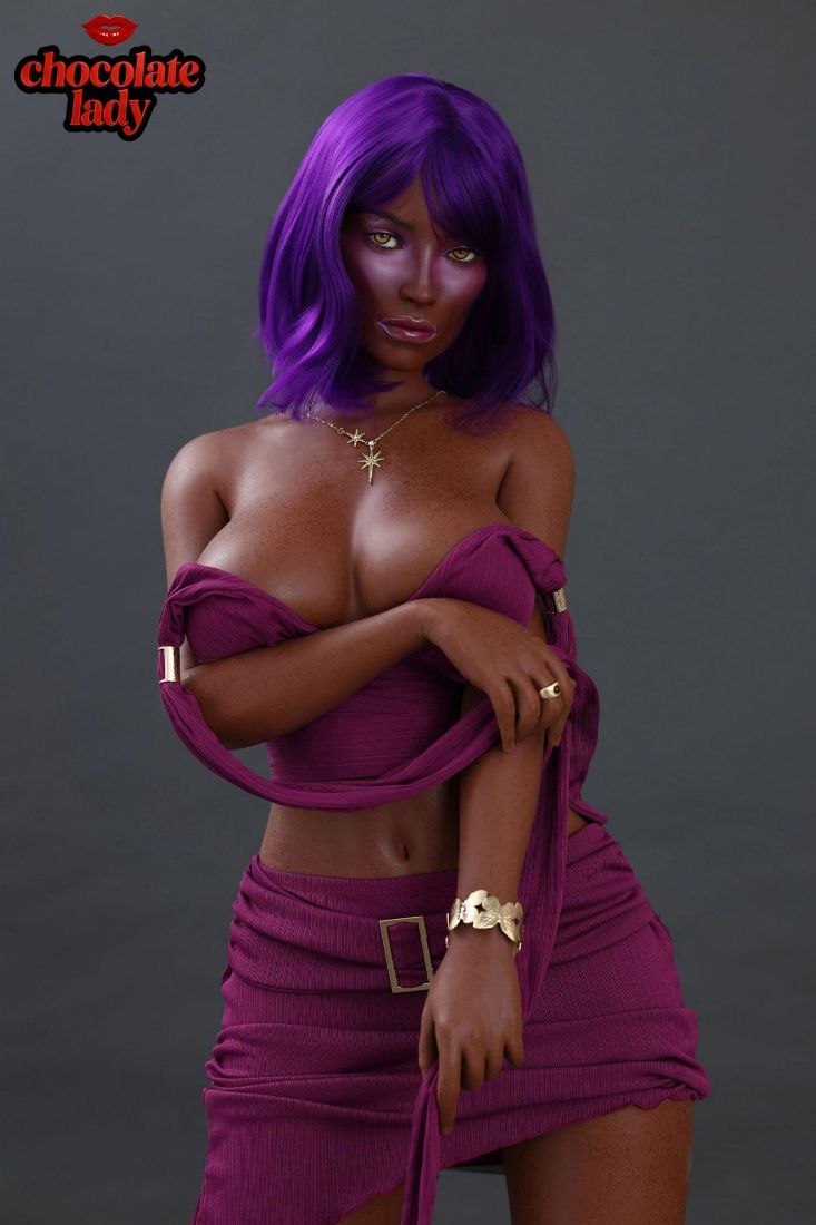 Picture of Realistic 160cm (5.24ft) C Cup Black Skin Silicone Sex Doll - Aim