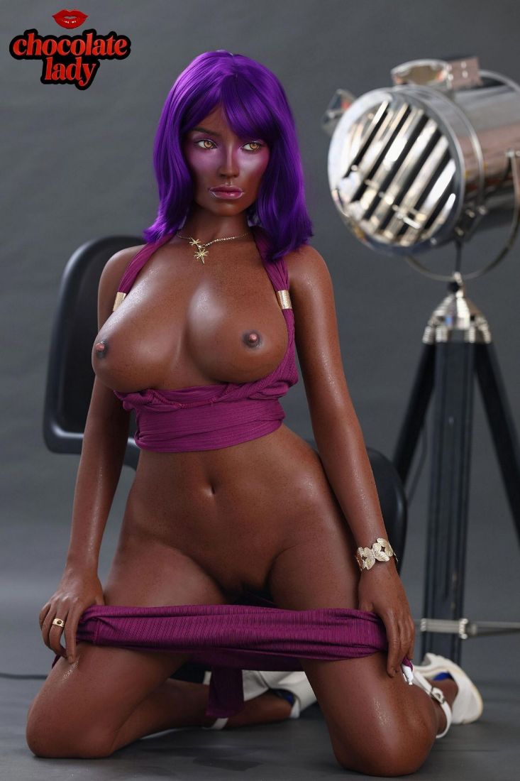 Picture of Realistic 160cm (5.24ft) C Cup Black Skin Silicone Sex Doll - Aim