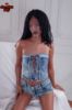 Picture of 150cm (4.92ft) A Cup Black Skin Realistic Silicone Sex Doll - Roxy