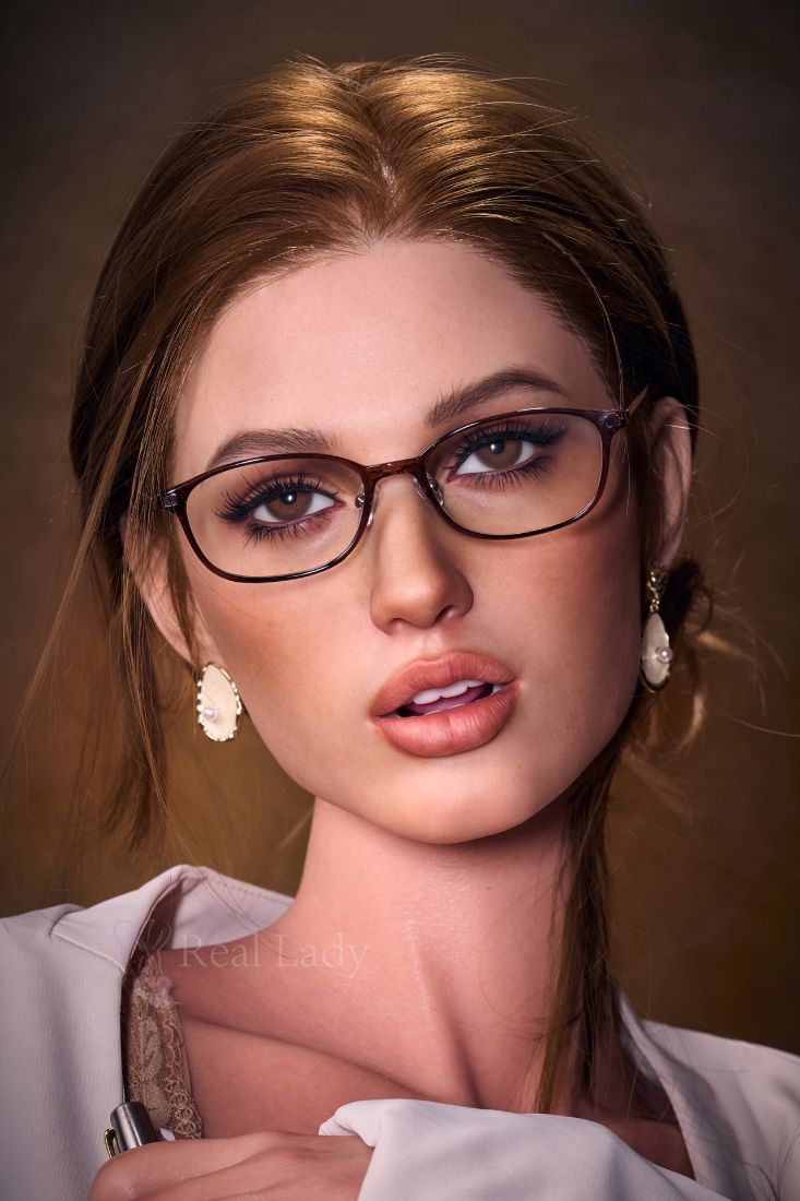 Picture of RealLady Doll | 168cm/5ft6 Hot Nerd head #R17 Silky Cream Silicone Sex Doll - Bianca