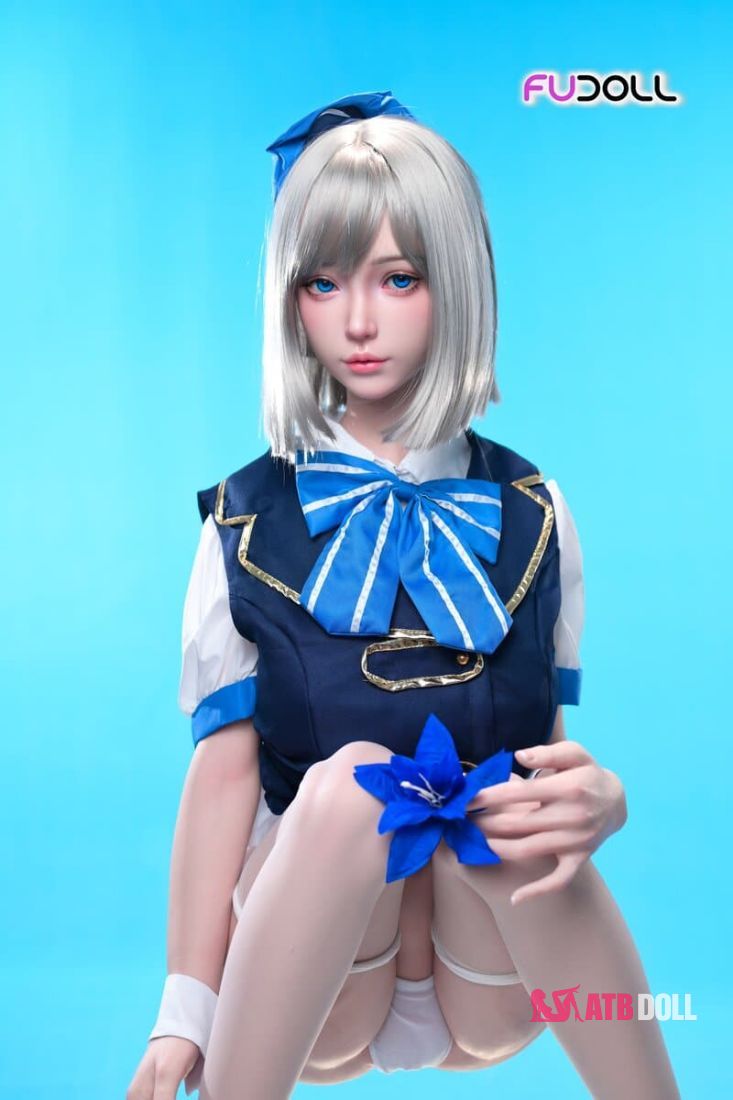 Picture of Fudoll 152cm (4.99ft) Silver Hair Soft Beauty Sex Doll, Real Skin Texture