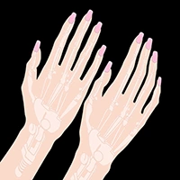 Hard hand with finger bone